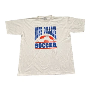 Vintage Adidas Hope College Soccer T-Shirt USA Gazelle Sports White Mens XL - Picture 1 of 5