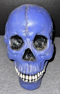Seasons By Zauders Halloween Blue Black Skull Soft Rubber Foam Decoration - Picture 1 of 7
