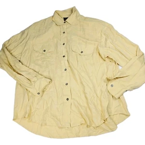 Classiques Entier Womens Yellow Silk Button Down Long Sleeve Shirt XL - Picture 1 of 8
