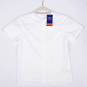 French Toast Shirt Girls 12 Short Sleeve Peter Pan Collar School Uniform Blouse - Picture 1 of 4