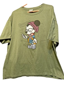 Disney WonderGround Gallery Hipster Mickey T-Shirt, Olive Green, Size: XL - Picture 1 of 6