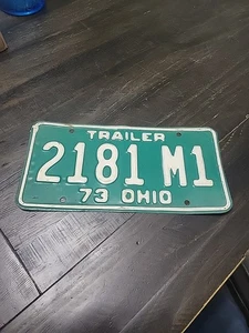 Vintage 1973 ohio trailer license plate 2181 M1 - Picture 1 of 2