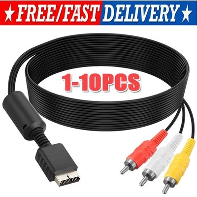 Novo cabo composto de áudio e vídeo RCA AV de 6 pés para Sony PS1 PS2 PS3 PS3 Slim - Imagem 1 de 4
