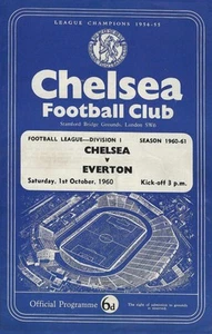 CHELSEA V EVERTON ~ 1 DE OCTUBRE DE 1960 ~ PROGRAMA DE FÚTBOL DIVISIÓN UNO - Imagen 1 de 1