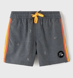Quiksilver Boys' Swim Shorts YACHT ROCK, Grey/Orange, M (12 Years) - Picture 1 of 3