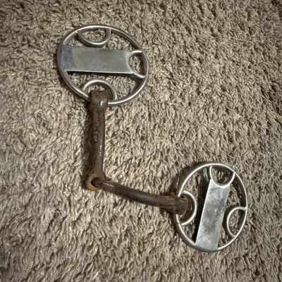 "Broca de mordaza Western Bit estilo trammel de hierro dulce 5,5"" usada en excelente estado Western Tack Horse Tack" Foto 1 de 2