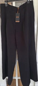 Pantalón BOSS Hugo Boss Tiwi Pierna Ancha Talla 12 NUEVO CON ETIQUETAS AZUL MARINO - Imagen 1 de 12