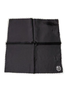 Dolce & Gabbana Black Crown Logo Square Handkerchief Men's Scarf Authentic - Picture 1 of 3