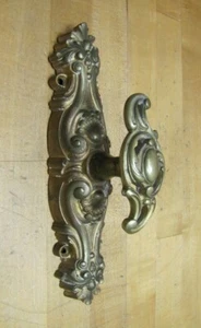 Antique Decorative Arts Door Handle Knob Pull Bronze Brass Ornate Scrollwork - Picture 1 of 12