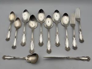 Wm Rogers & Son IS "Arbutus" Silverplate 1908 Ersatz 12 Stück Löffel Gabel Messer - Bild 1 von 11