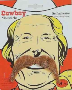 Bristol Novelty Light Brown Cowboy Moustache - Self Adhesive - Picture 1 of 1