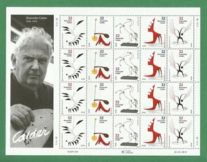 3198 - 3202 US Alexander Calder - Sculptor  Never Hinged Sheet  issued year 1998 - Picture 1 of 2
