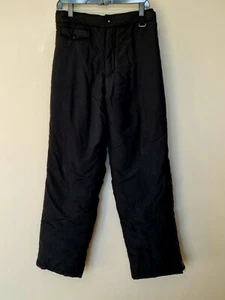 Ski Snow Pants St Moritz size Med Black Zipper Legs  100% Nylon - Picture 1 of 7