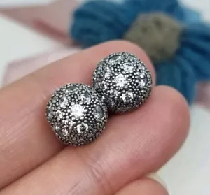 Genuine Pandora Silver Cosmic Stars Clip Charm X 2 Clear CZ π S925 ALE - Picture 1 of 7