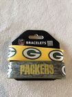 Green Bay Packers Silicone Bracelets 2 Pack Wide [New] Nfl Jewelry Bracelet