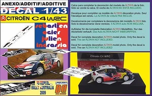 ANEXO DECAL 1/43 CITROEN C4 WRC S.OGIER R.NEW ZEALAND 2010 2nd (02) - Imagen 1 de 1