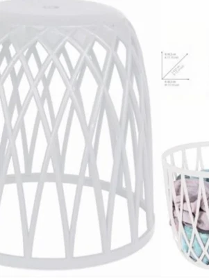 WENKO Badhocker Omio Weiß Wäschekorb - Bild 1 von 4