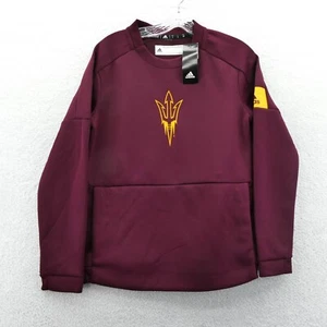 Sun Devils Pullover Small Womens Red Adidas Sweatshirt ASU Arizona State Top New - Picture 1 of 8