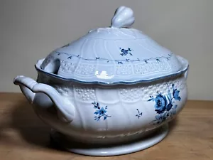 Sheffield by Mikasa 'Precious Blue D2502' oval blau Blumenmuster Tureeen mit Deckel - Bild 1 von 10