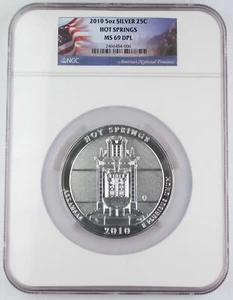 2010 Hot Springs America the Beautiful 5 Oz Silver Coin NGC MS69 DPL Proof Like - Picture 1 of 4