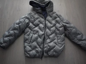 Zara Big Kid Hooded Puffer Reversible Jacket - (13/14) 164 CM - Gray/Navy Blue - Picture 1 of 4