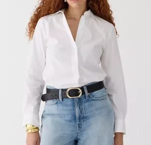 Camisa J.Crew Wren Slim en popelina de algodón elástico preppy blanca minimalista talla 10 - Imagen 1 de 8