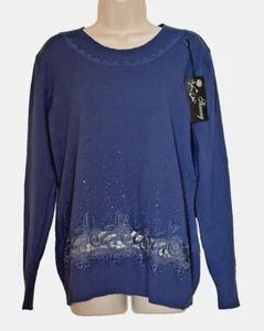 Shuang Blue Color Sweater Size M-L (*Fits Large) See Description R3-O12 - Picture 1 of 8