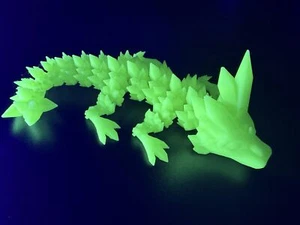 Drago di Cristallo Articolato 9 Pollici Bagliore al Buio - Foto 1 di 5