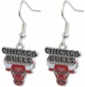 CHICAGO BULLS - LOGOTIPO DEL EQUIPO - PENDIENTES COLGANTES - TOTALMENTE NUEVOS - NBA-ER-015-10 - Imagen 1 de 1