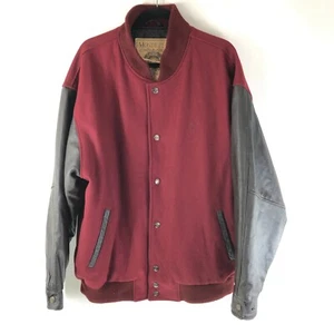 Mondetta Mens Jacket Cabelas Patch Wool Blend Leather Sleeves Red Brown 2XL - Picture 1 of 4
