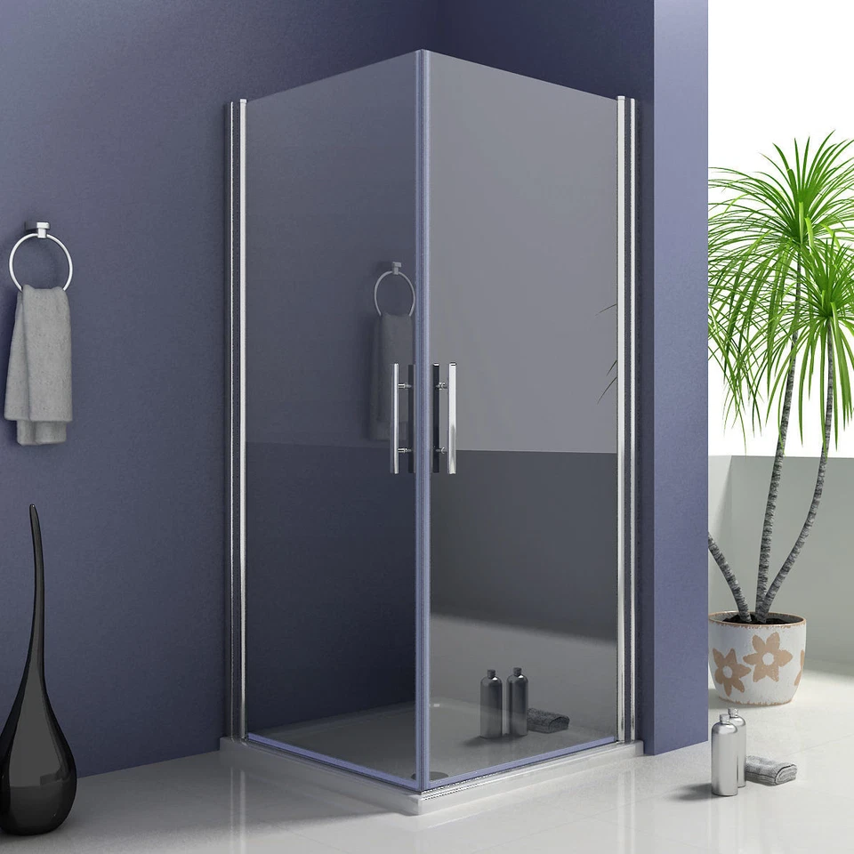 AICA SANITÄR GMBH Drehtür Schwingtür rahmenlos NANO-Glas Eckeinstieg Duschkabine Duschabtrennung