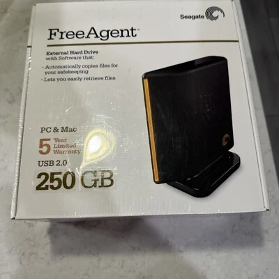 NIB Seagate FreeAgent 250GB USB 2.0 External Hard Drive Windows MAC OS X 10 NEW - Image 1 of 4