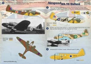 Print Scale PS-72089 1/72 Airspeed AS.10 Oxford - Picture 1 of 3