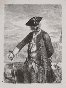 PORTRÄT - Der Dessauer - Holzstich - um 1850 - Picture 1 of 2