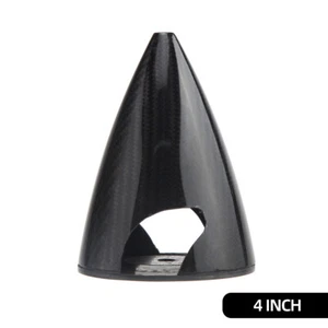 2 Blade 4.5inch Black RC Plane Carbon Fiber Spinner Screw Fix Impeller Cover Tip - Picture 1 of 9