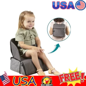 Portable Booster Seat Backpack Diaper Adjustable Seat Folded Bag 2-in-1 Unisex - Picture 1 of 12