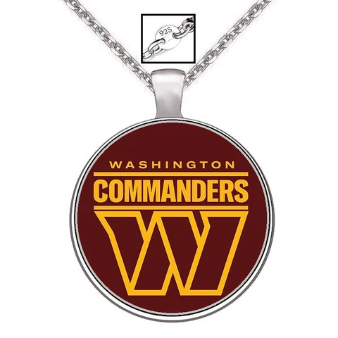 Washington Commanders Mens Womens 925 Silver Link Chain Necklace With Pendant A1 Cover