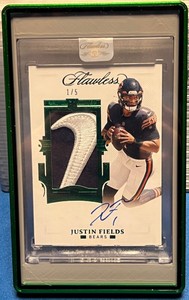 1/5 Justin Fields 2021 Flawless RPA Auto Patch Nike Swoosh Jersey # RC Sealed