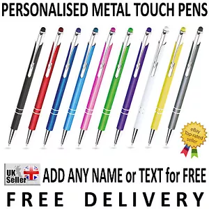 Personalised Engraved Metal TOUCH Pen - Promotional Ballpoint Pens - Foto 1 di 14