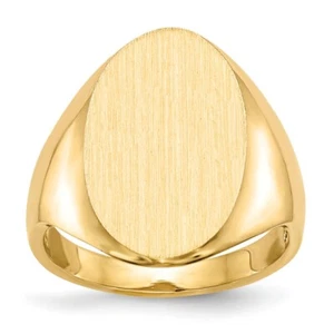10k Yellow Gold 12.0x17.0mm Open Back Signet Ring for Women Men Size 5 - Picture 1 of 5