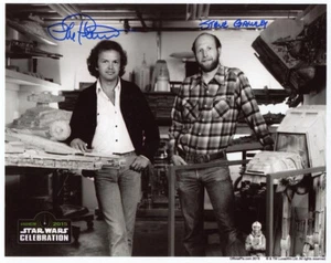 LORNE PETERSON STEVE GAWLEY SIGNED 8x10 PHOTO ILM STAR WARS RARE OPX BECKETT BAS - Picture 1 of 2