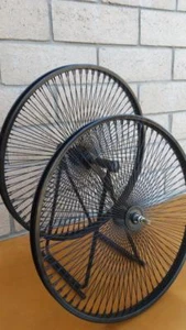 Paar 26" Cruiser Lowrider Fahrrad Dayton SCHWARZ Räder 144 Speichen vorne & hinten - Bild 1 von 4