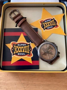 RARE SUPER BOWL 38 WRIST WATCH/BRAND NEW/STATE OF TEXAS AND GAME LOGO ON FACE! - Picture 1 of 3