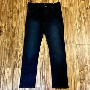 DKNY Jeans Boys 12 Blue Denim Distressed Skinny 26" ins Elastic Adjust Pants NWT - Picture 1 of 7