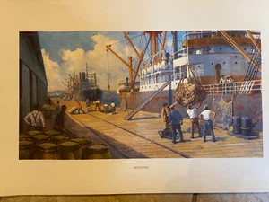 Dockside Titled Artwork Unframed - Picture 1 of 2