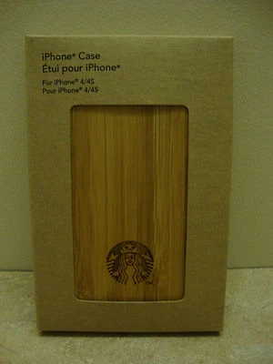 Starbucks ~ Funda para iPhone 4/4S ~ Bambú con logotipo de sirena ~ Nueva en caja Foto 1 de 4