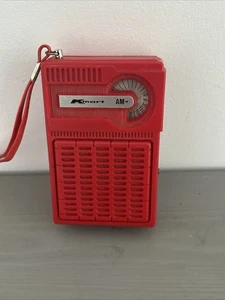 Vintage Portable Pocket AM Transistor Radio Electric Red- Kmart Parts - Picture 1 of 15