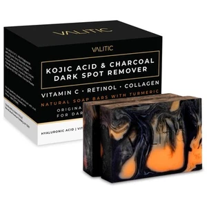 Charcoal Kojic Acid Turmeric Black Soap Bar Dark Spot Remover for Body or Fac... - Picture 1 of 7
