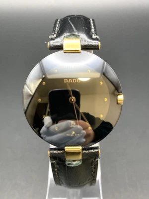 [N Mint/New Batt] RADO 129.4075.4N Mens Watch Black Dial Date Quartz Japan - Image 1 of 4