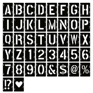 6 Inch Letter Stencils Symbol Numbers Craft Stencils, 42 Pcs Reusable Alphabe... - Picture 1 of 7